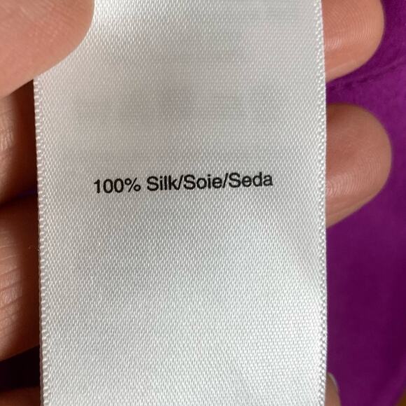 Donna Karan top tunic XS sleeveless silk purple Mod wrap NWT lagenlook - Picture 11 of 15